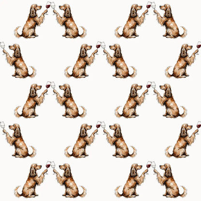 Cocker Spaniel Happy Hour Wrapping Paper — repeating pattern tile