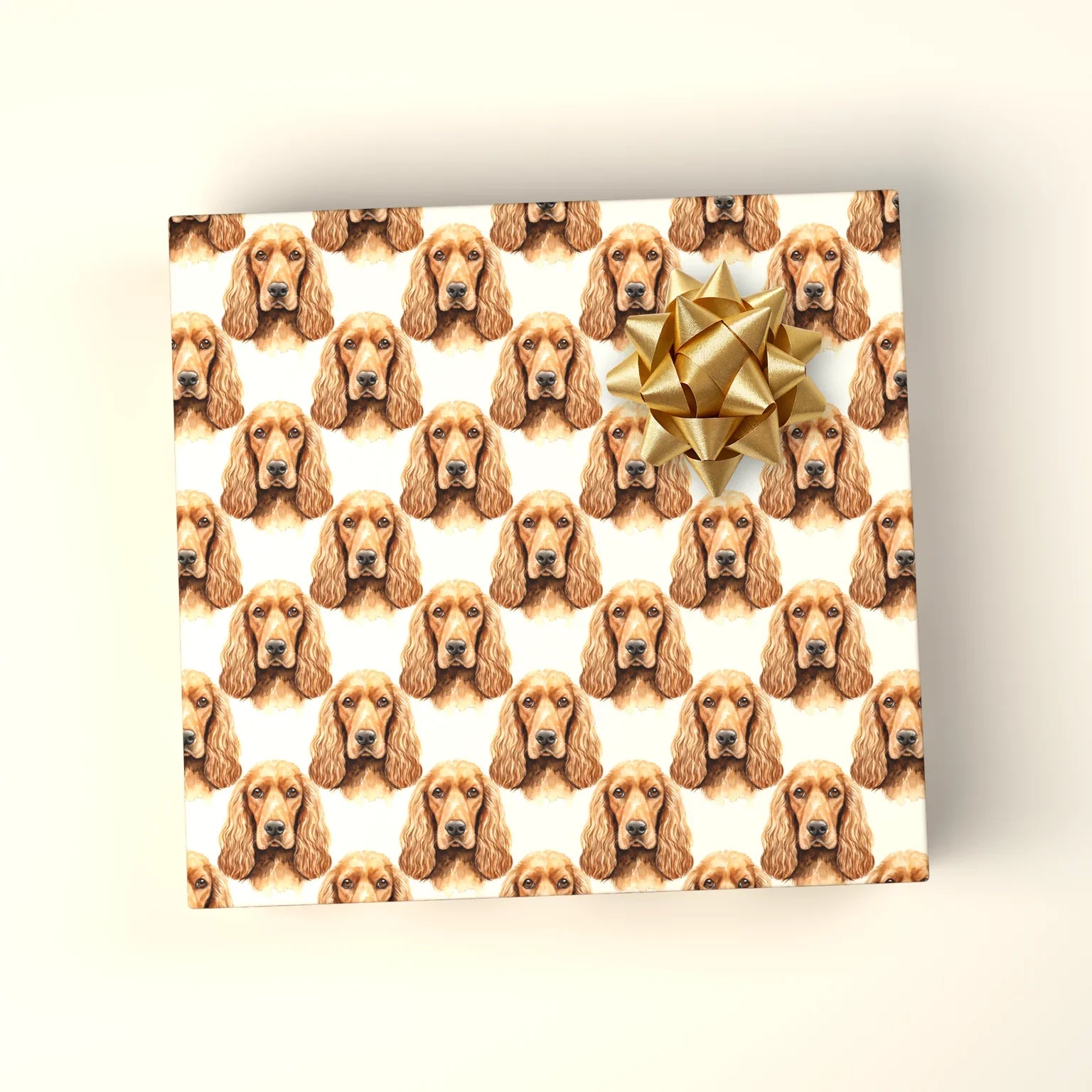 Cocker Spaniel Portrait Wrapping Paper — wrapped gift presentation