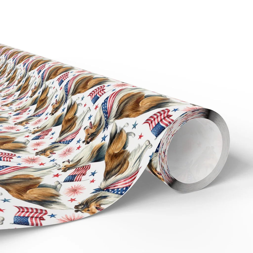 Collie Americana Wrapping Paper — paper roll