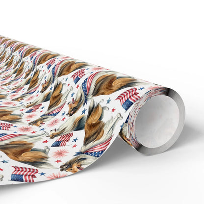 Collie Americana Wrapping Paper — paper roll