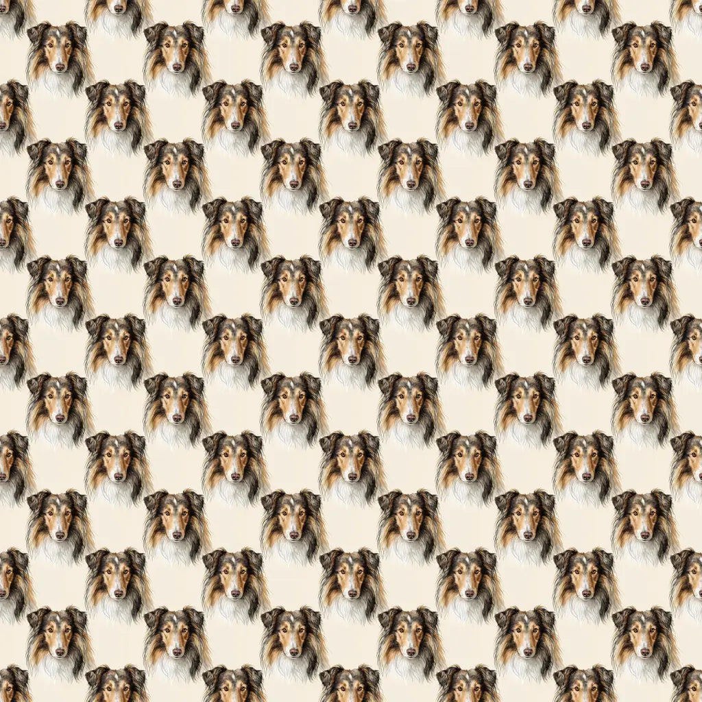 Collie Portrait Wrapping Paper — repeating pattern tile