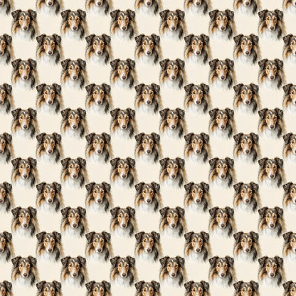 Collie Portrait Wrapping Paper — repeating pattern tile