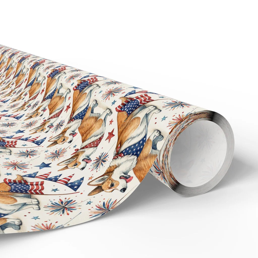 Corgi Americana Wrapping Paper — paper roll