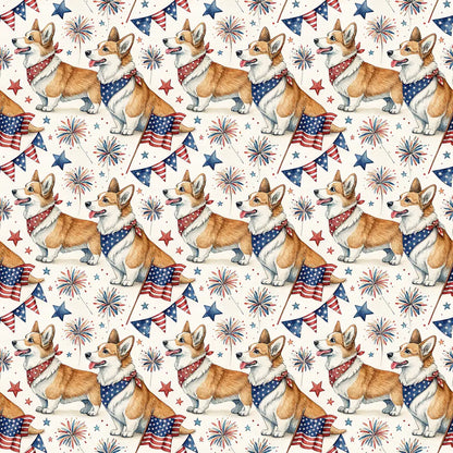 Corgi Americana Wrapping Paper — repeating pattern tile