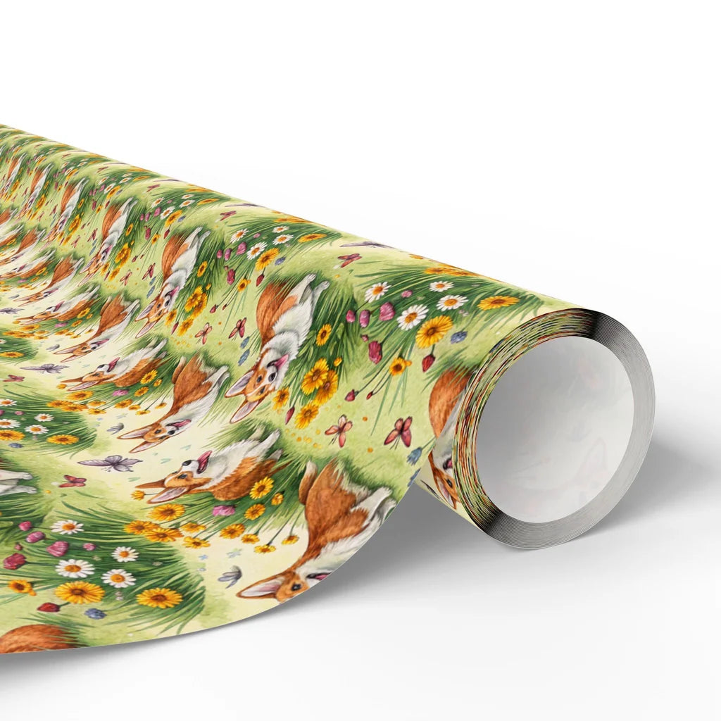 Corgi Garden Wrapping Paper — paper roll