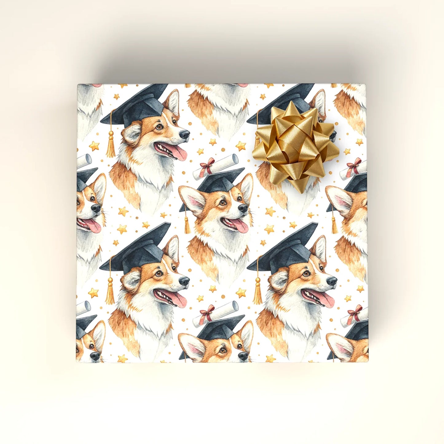Corgi Graduation Wrapping Paper — wrapped gift presentation