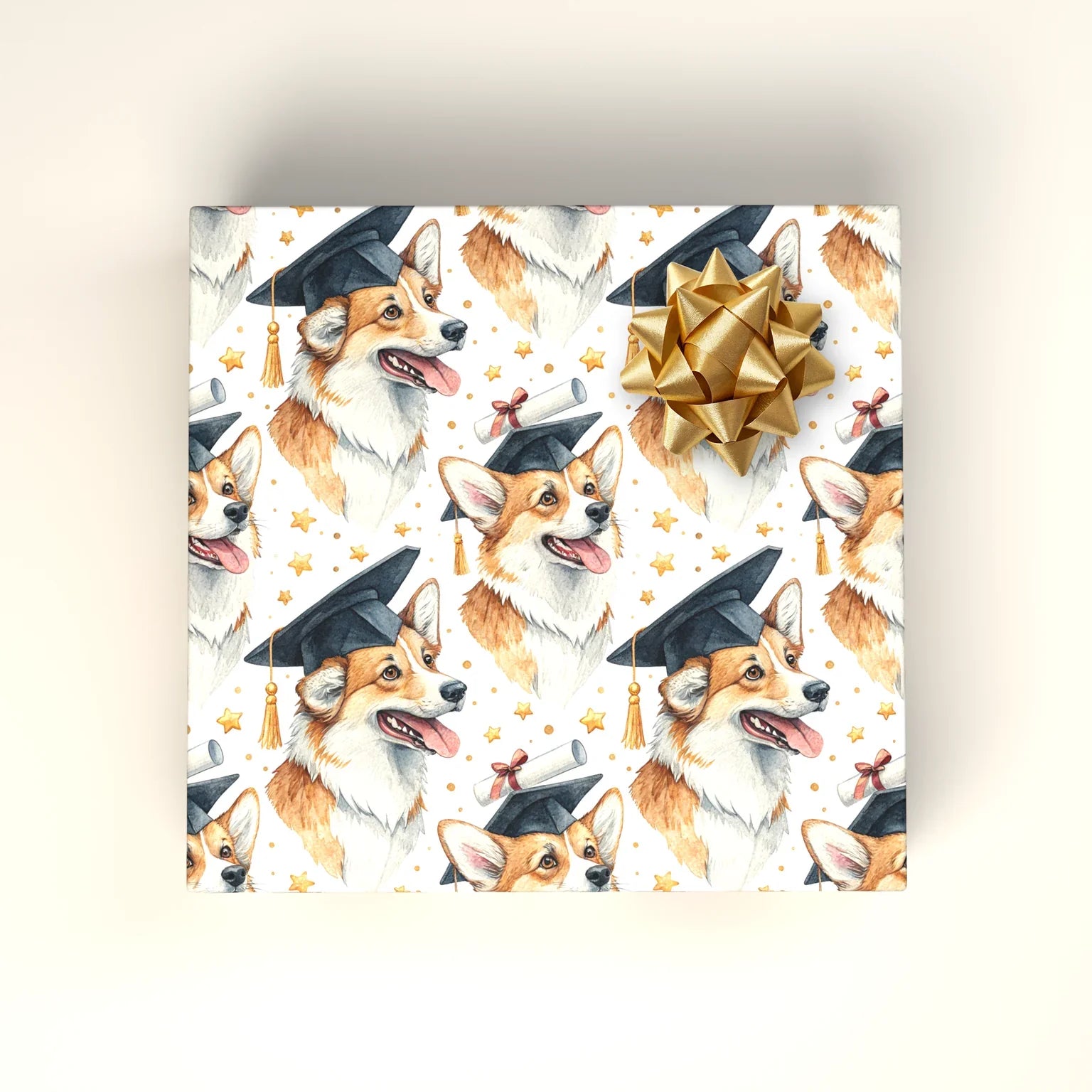 Corgi Graduation Wrapping Paper — wrapped gift presentation