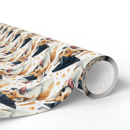 Corgi Graduation Wrapping Paper — paper roll