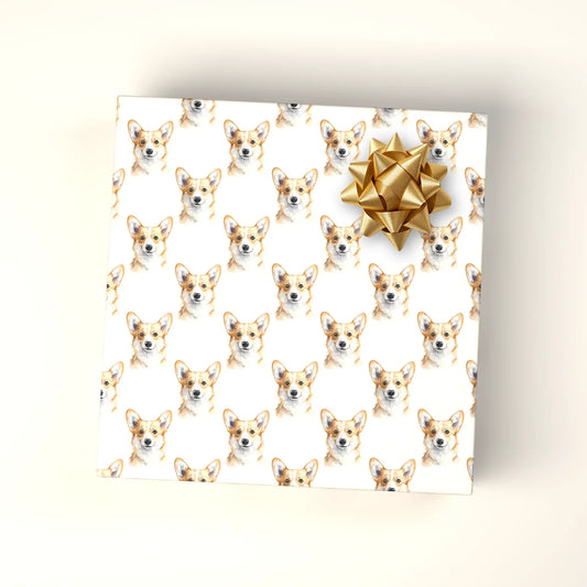 Corgi Portrait Wrapping Paper — wrapped gift presentation