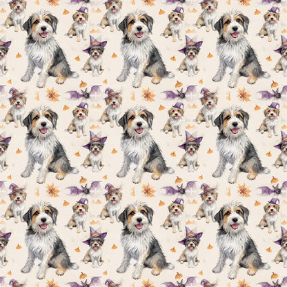 Costume Contest Mutt Halloween Wrapping Paper — repeating pattern tile