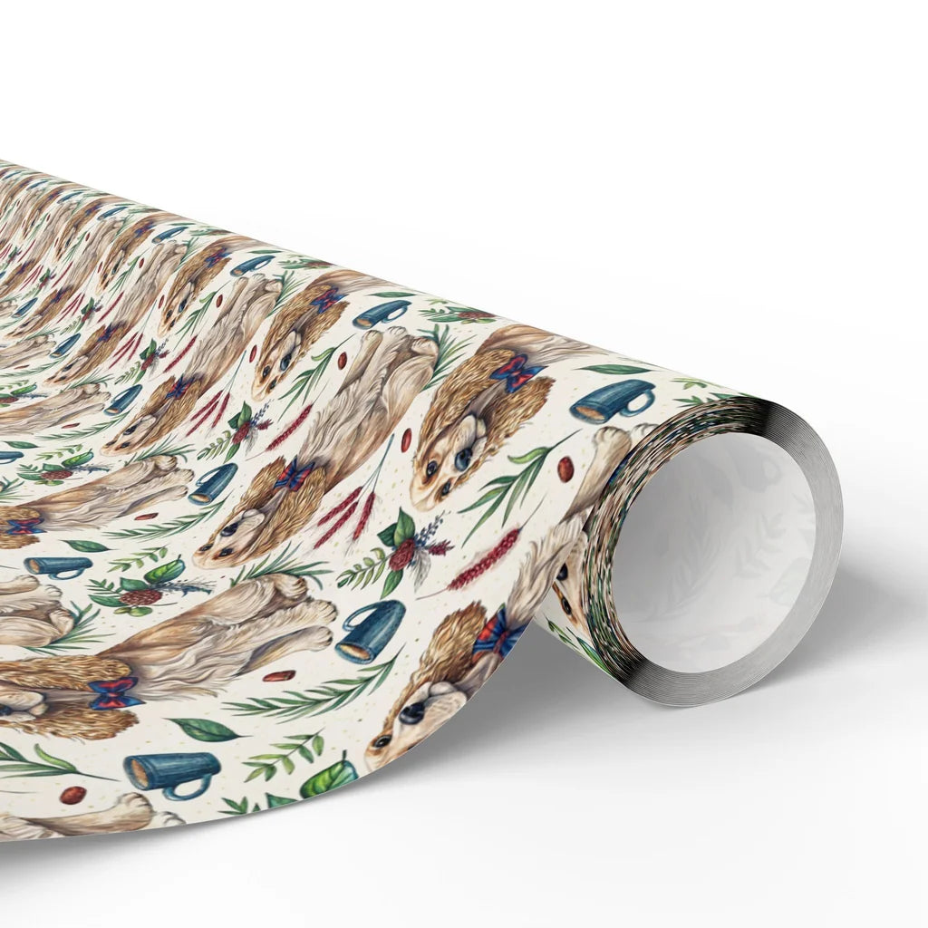Cozy Cocker Spaniel Christmas Wrapping Paper — paper roll