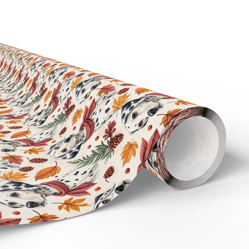 Cozy Dalmatian Autumn Wrapping Paper — paper roll