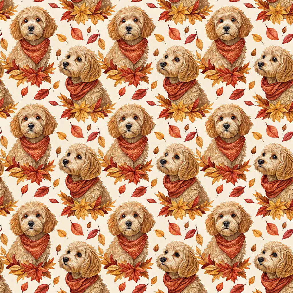 Cozy Doodle Fall Autumn Wrapping Paper — repeating pattern tile