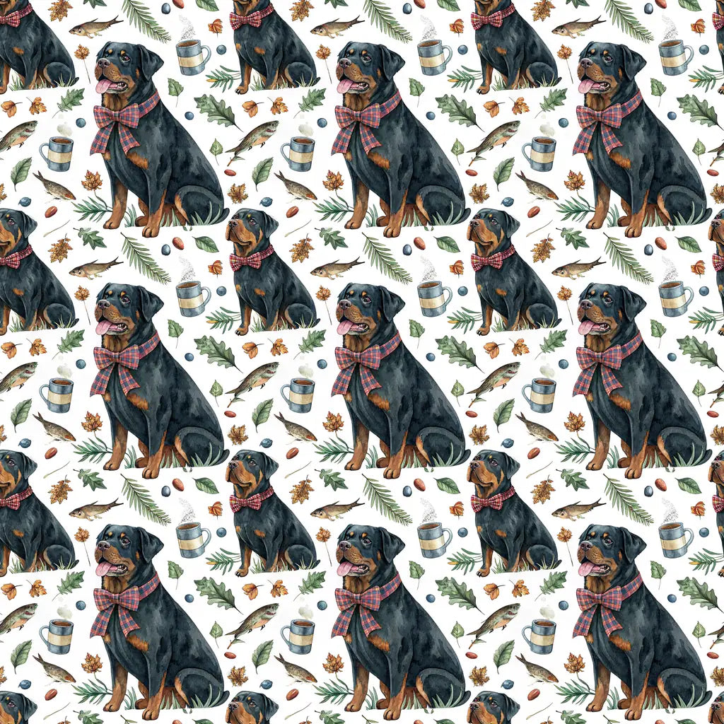 Cozy Rottweiler Wrapping Paper — repeating pattern tile