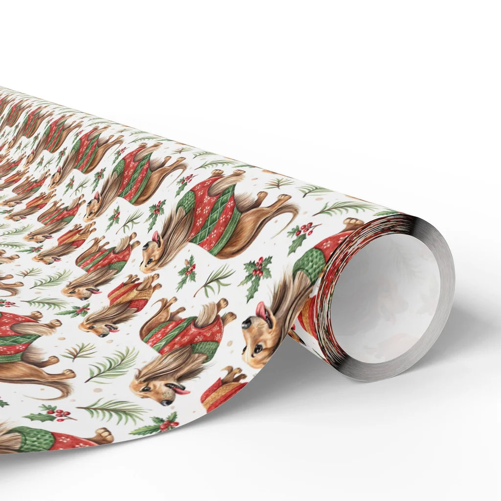 Dachshund Christmas Ugly Sweater Wrapping Paper — paper roll