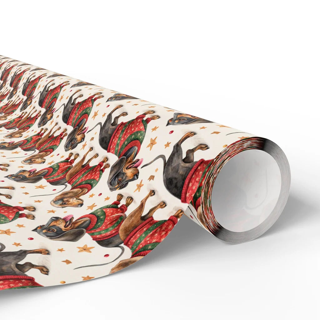 Dachshund Christmas Ugly Sweater Wrapping Paper — paper roll