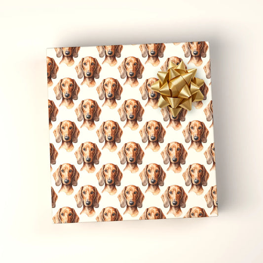 Dachshund Portrait Wrapping Paper — wrapped gift presentation