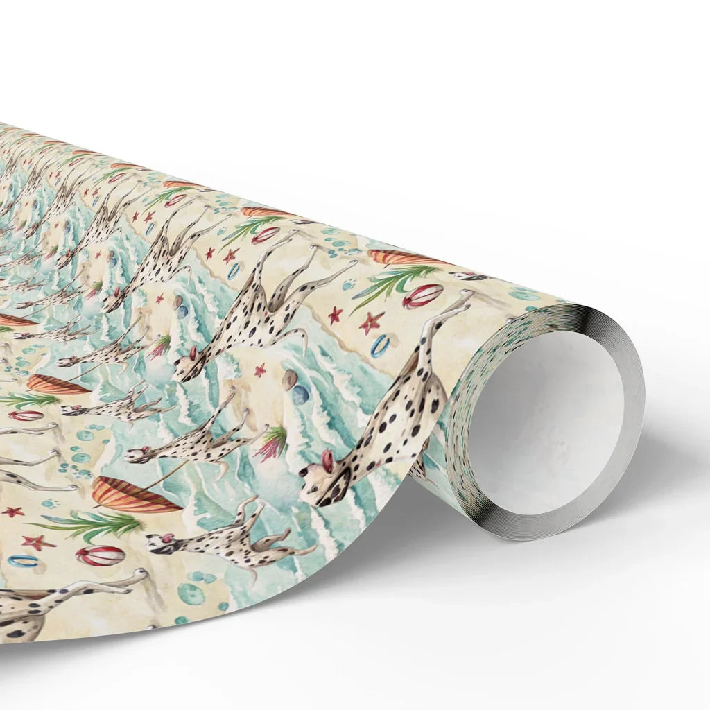 Dalmatian Beach Day Wrapping Paper — paper roll