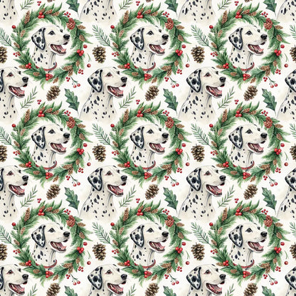 Dalmatian Christmas Wrapping Paper — repeating pattern tile