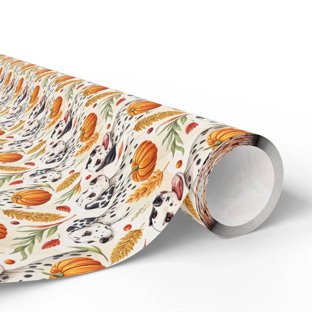 Dalmatian Fall Pumpkin Wrapping Paper — paper roll