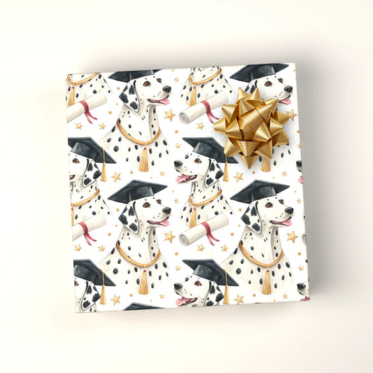 Dalmatian Graduation Wrapping Paper — wrapped gift presentation