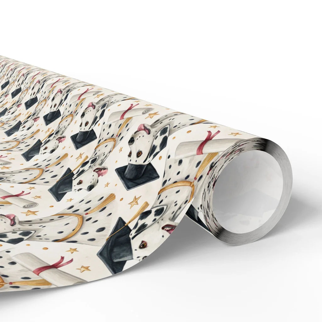 Dalmatian Graduation Wrapping Paper — paper roll