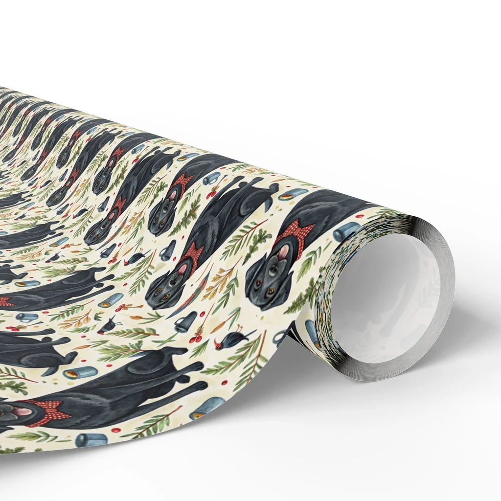 Dapper Black Lab Christmas Wrapping Paper — paper roll