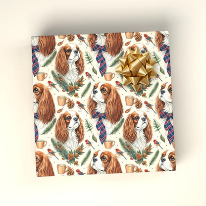 Dapper Cavalier King Charles Spaniel Wrapping Paper — wrapped gift presentation