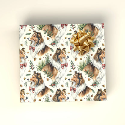 Dapper Collie Father's Day Wrapping Paper — wrapped gift presentation