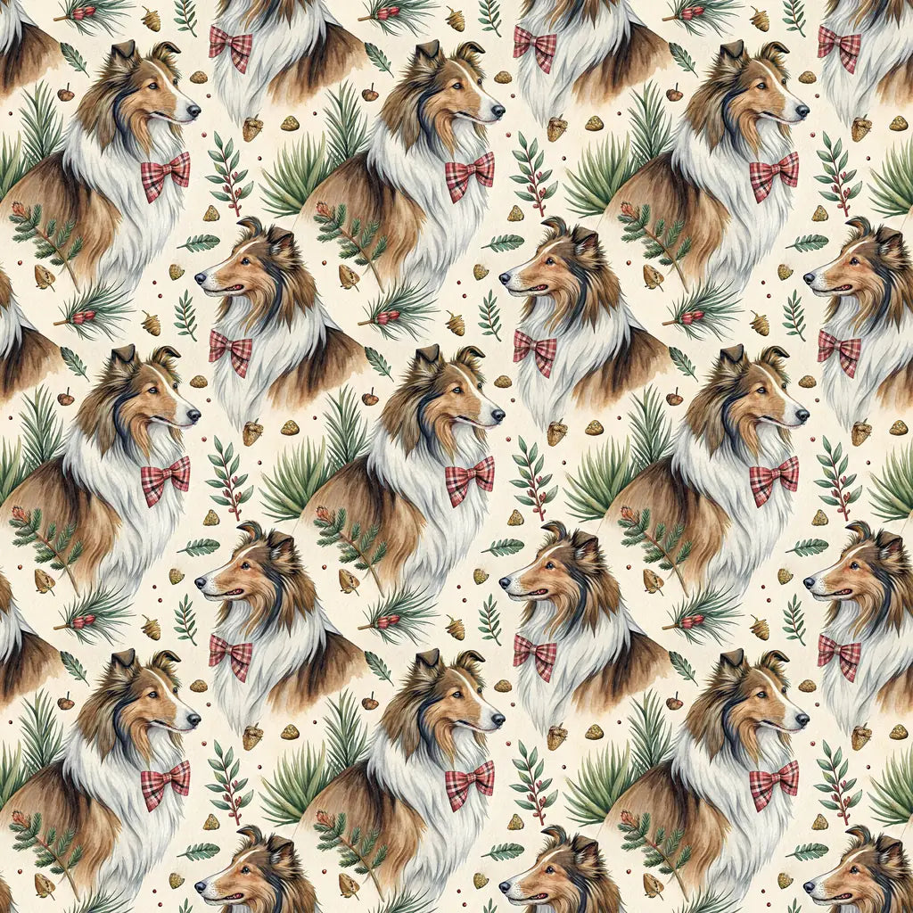 Dapper Collie Father's Day Wrapping Paper — repeating pattern tile