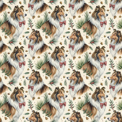 Dapper Collie Father's Day Wrapping Paper — repeating pattern tile