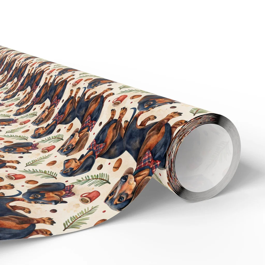 Dapper Dachshund Christmas Wrapping Paper — paper roll
