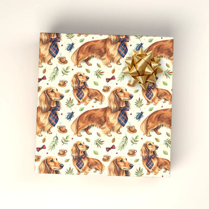 Dapper Dachshund Wrapping Paper — wrapped gift presentation