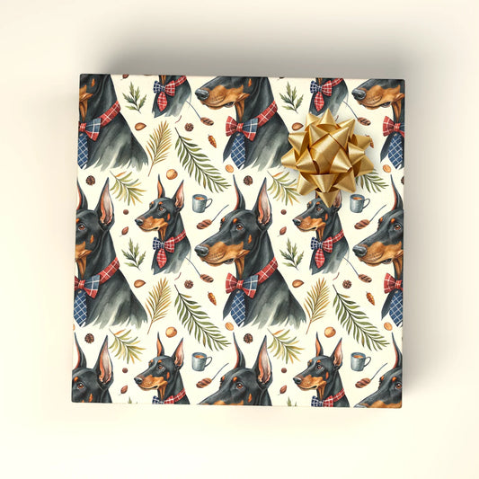 Dapper Doberman Wrapping Paper — wrapped gift presentation