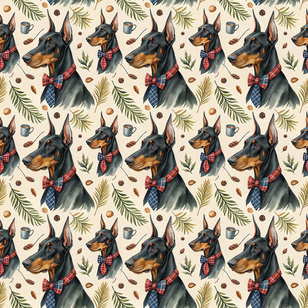 Dapper Doberman Wrapping Paper — repeating pattern tile