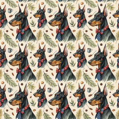 Dapper Doberman Wrapping Paper — repeating pattern tile