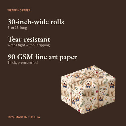 Dapper Goldendoodle Father's Day Wrapping Paper — what you get