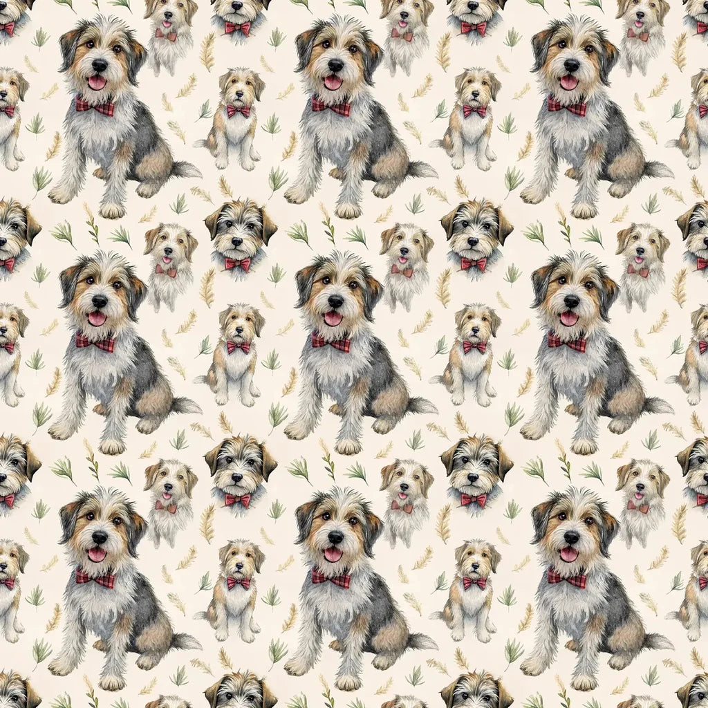 Dapper Frank the Mutt Father's Day Wrapping Paper — styled gift wrapping with scissors and twine