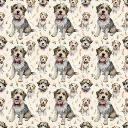 Dapper Frank the Mutt Father's Day Wrapping Paper — styled gift wrapping with scissors and twine