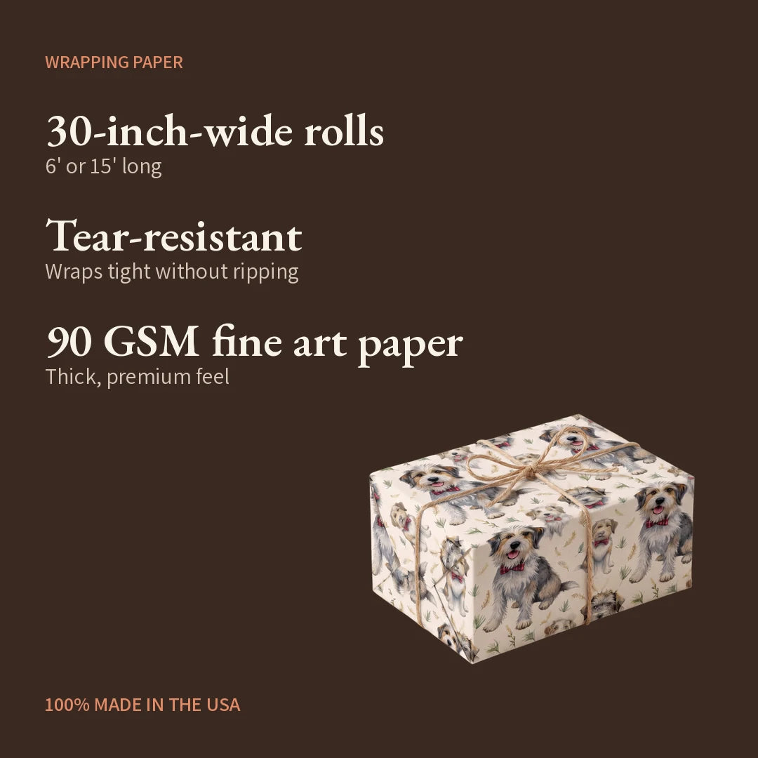 Dapper Frank the Mutt Father's Day Wrapping Paper — what you get