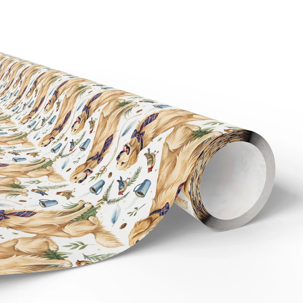 Dapper Golden Retriever Wrapping Paper — paper roll
