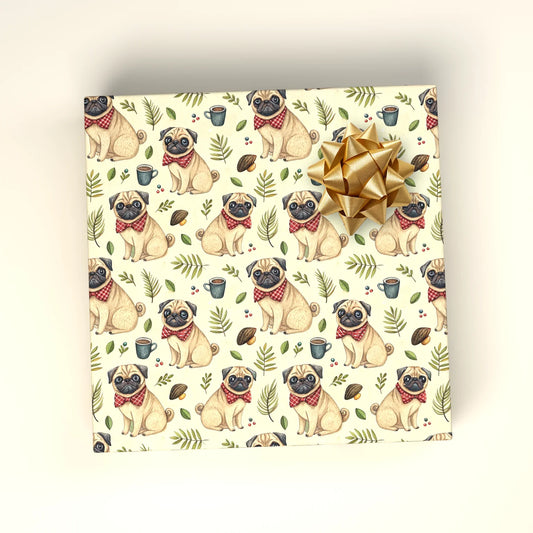 Dapper Pug Wrapping Paper — wrapped gift presentation