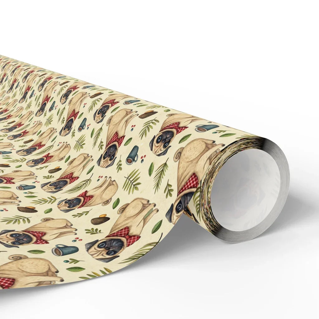 Dapper Pug Wrapping Paper — paper roll