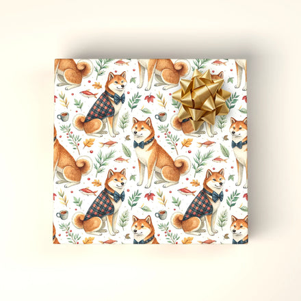 Dapper Shiba Inu Father's Day Wrapping Paper