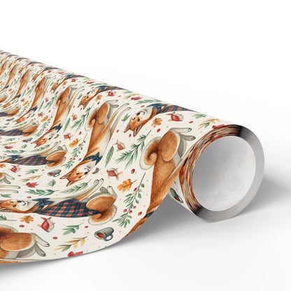 Dapper Shiba Inu Autumn Wrapping Paper — paper roll