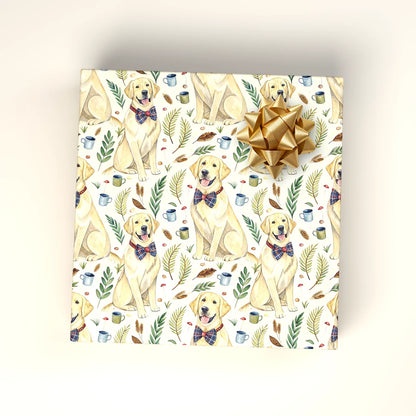 Dapper Yellow Lab Wrapping Paper — wrapped gift presentation
