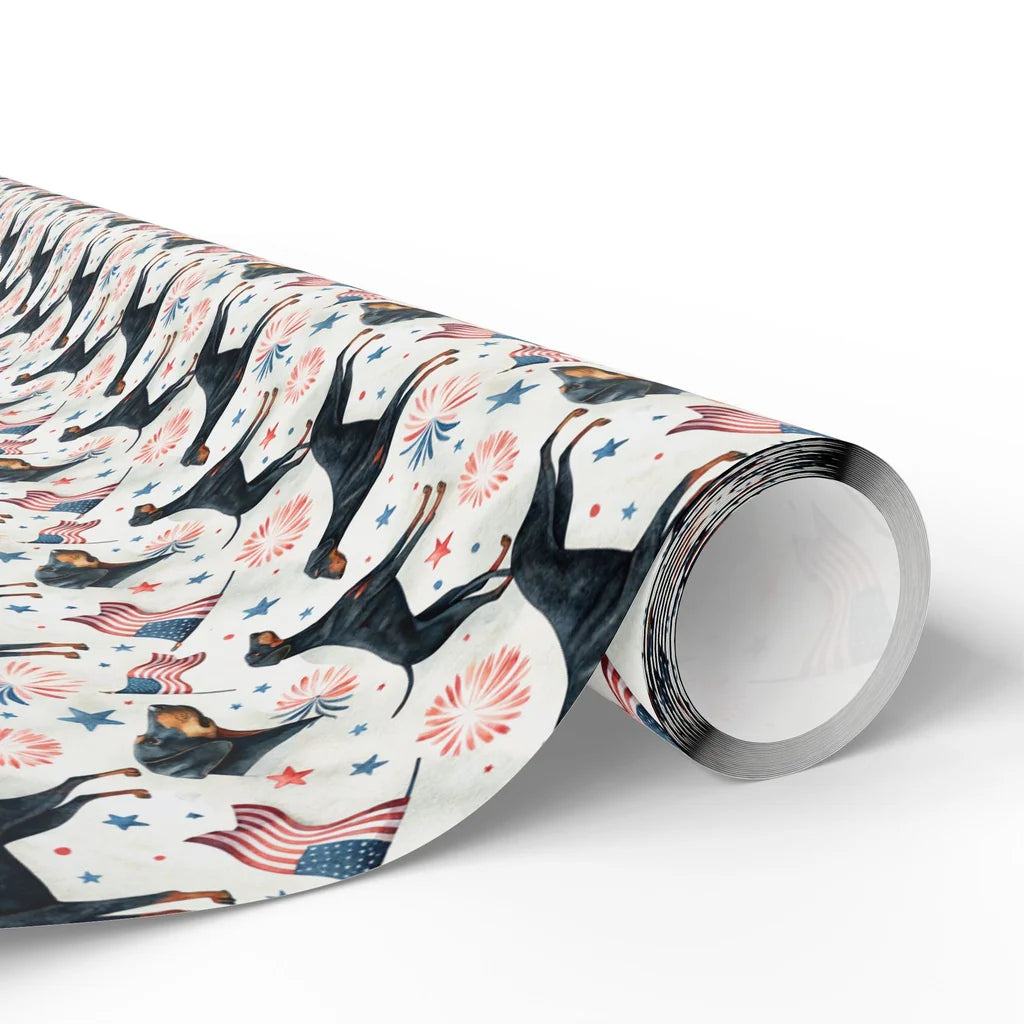 Doberman Americana Wrapping Paper — paper roll