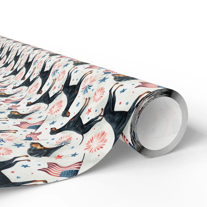 Doberman Americana Wrapping Paper — paper roll