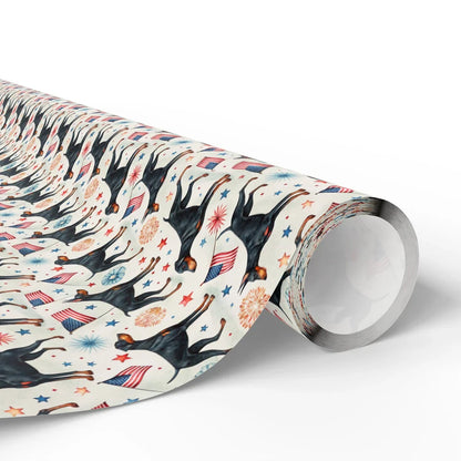 Doberman Americana Wrapping Paper — paper roll