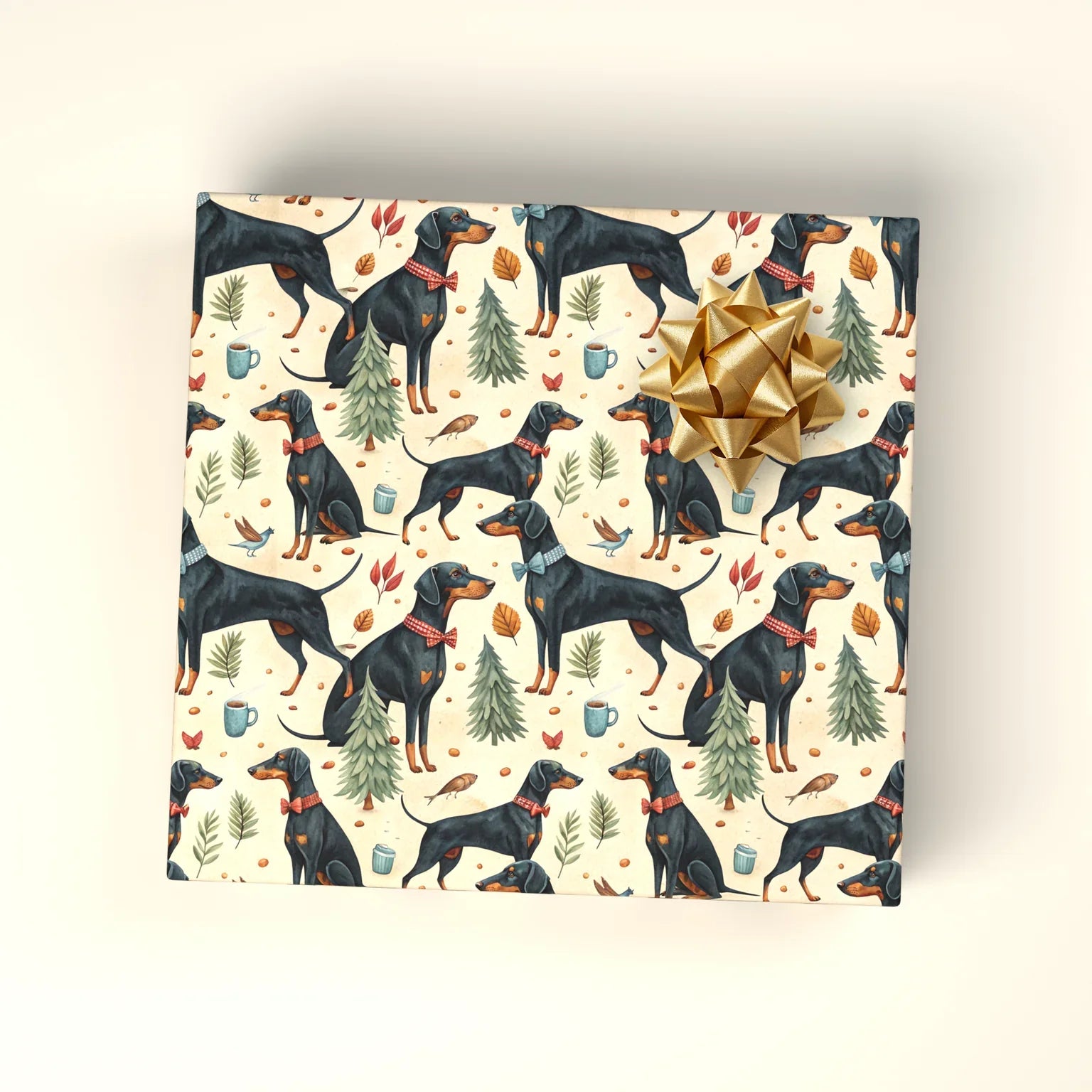 Doberman Father's Day Wrapping Paper — wrapped gift presentation
